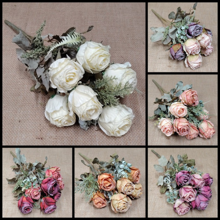 Kytica Ruža Puk Mix 6 / 550006