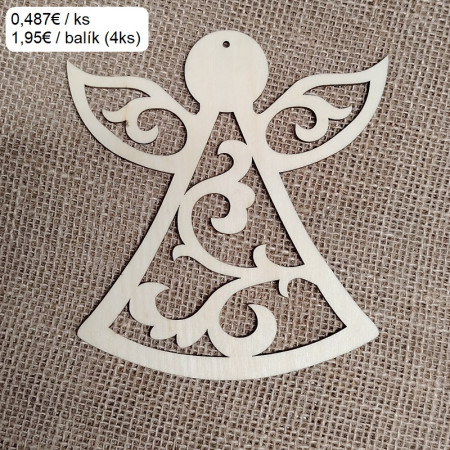 Vianočná drev. dekorácia Anjel / 2602