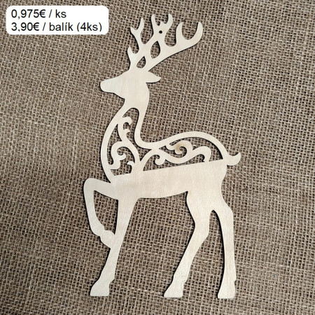 Vianočná drev. dekorácia Jelenček / 2701