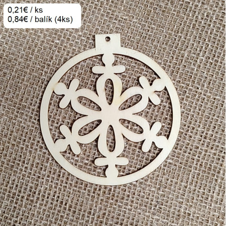 Vianočná drev. dekorácia Guľa / 3105