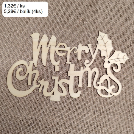 Vianočná drev. dekorácia Nápis / 3201