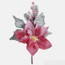 Vianočný kvet s halúzkou zasnežený-Pik / 927001